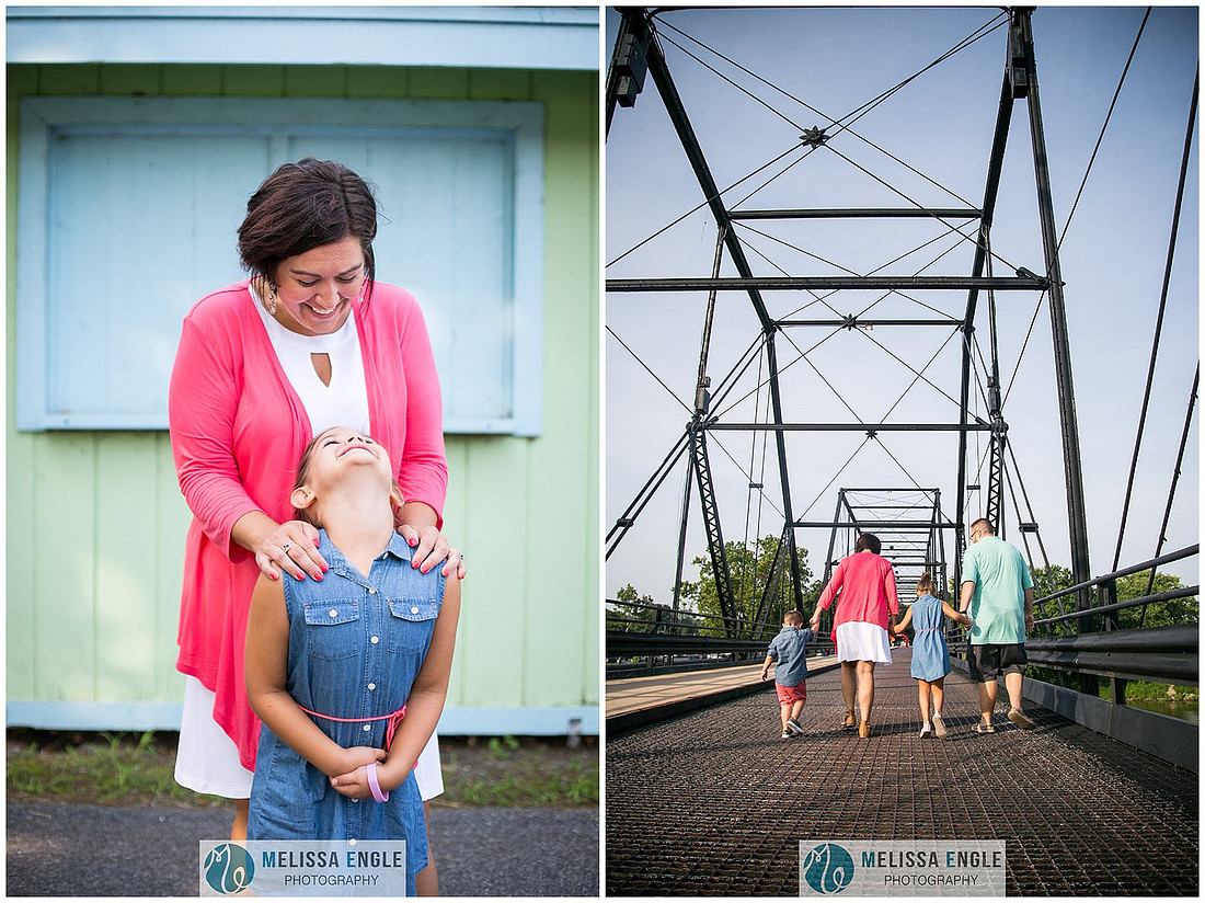 colorful photo of a mother and daughter looking at each other and smiling on City Island in Harrisburg, PA