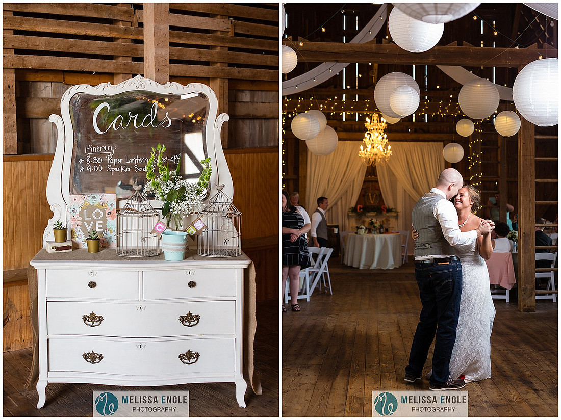 Photo of a bride and groom dancing in Springside Barn in East Earl, PA.